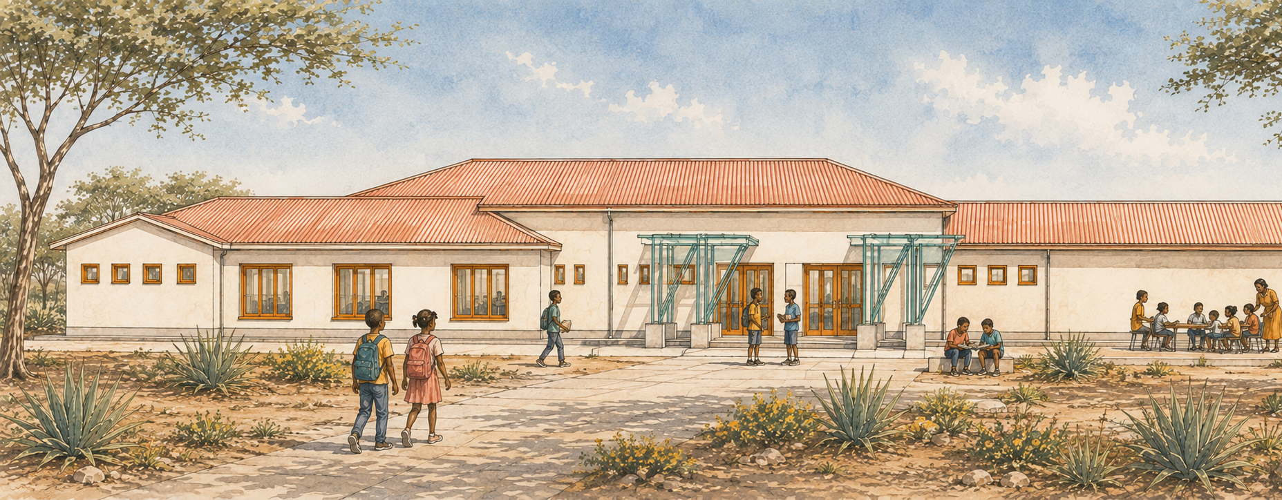 Lehikeng Youth Center Sketches Kids Enjoying their spaces Lehikeng Youth Center Sketches Kids Enjoying their spaces